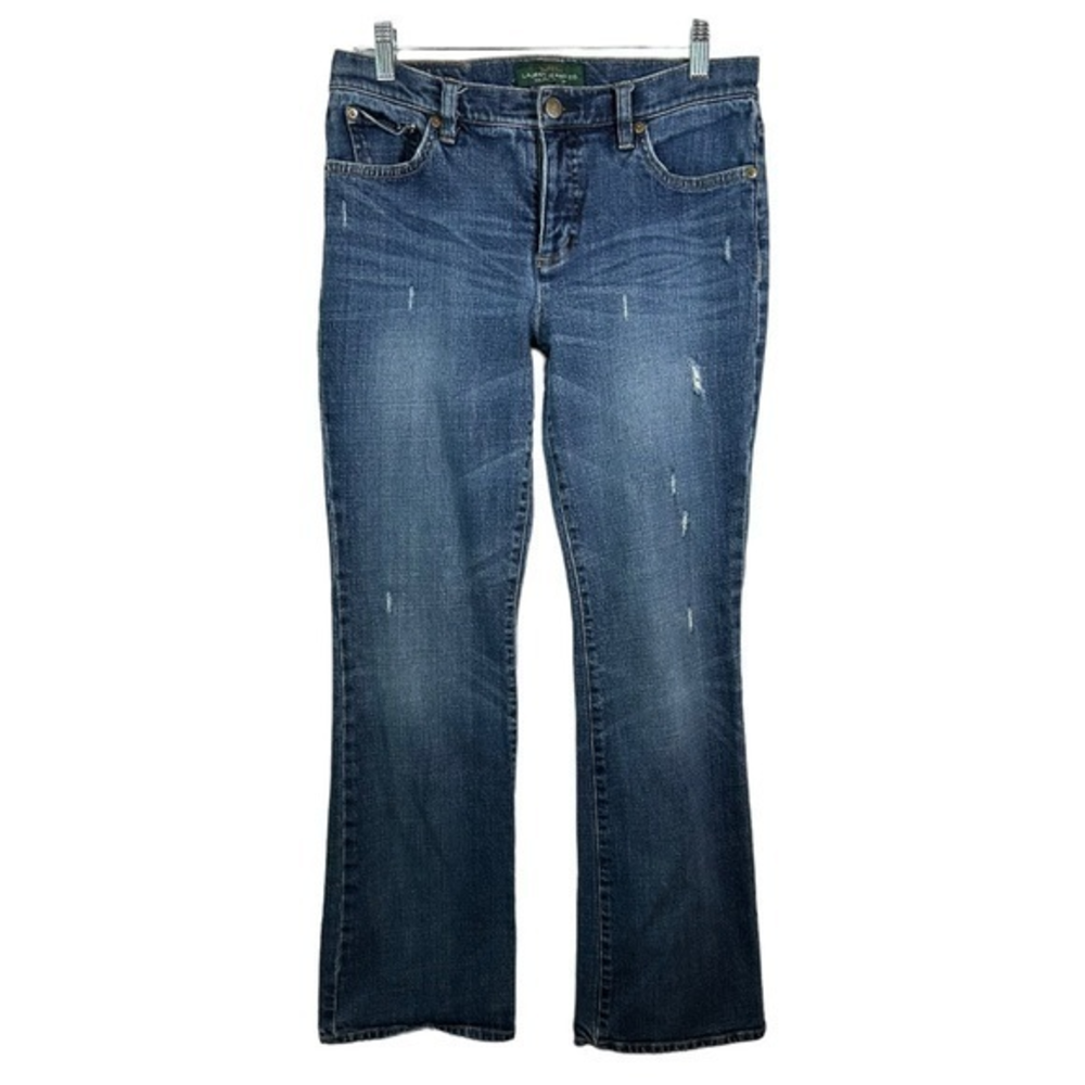 Lauren Ralph Lauren Distressed Bootcut Jeans Sz 8
